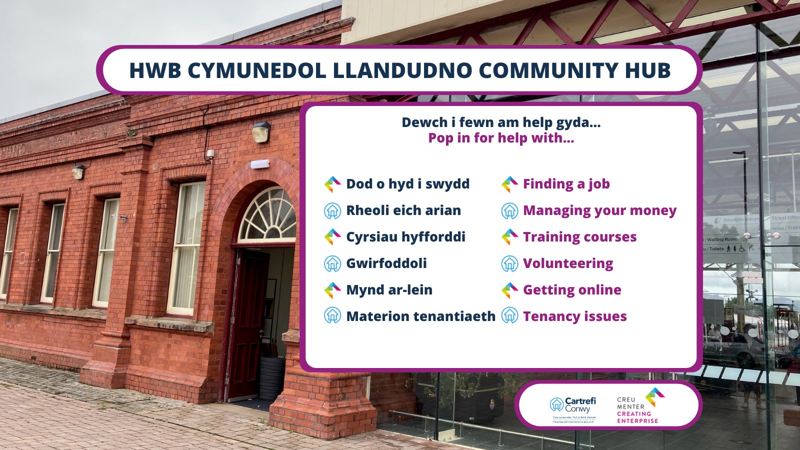 Come and visit one of our team at the Creating Enterprise hub.